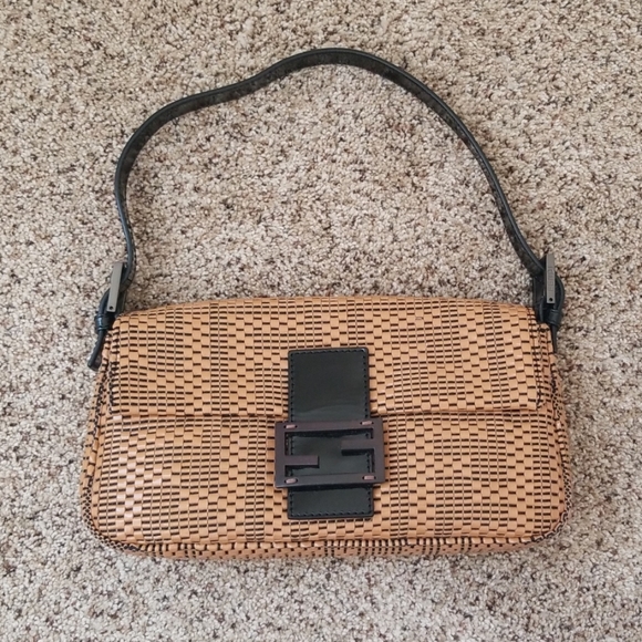 Fendi Handbags - Gorgeous Fendi Woven Zucca Baguette Bag